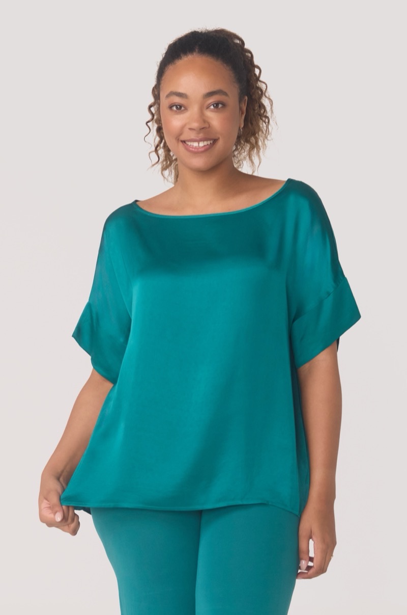 Bella Bodies satin batwing blouse