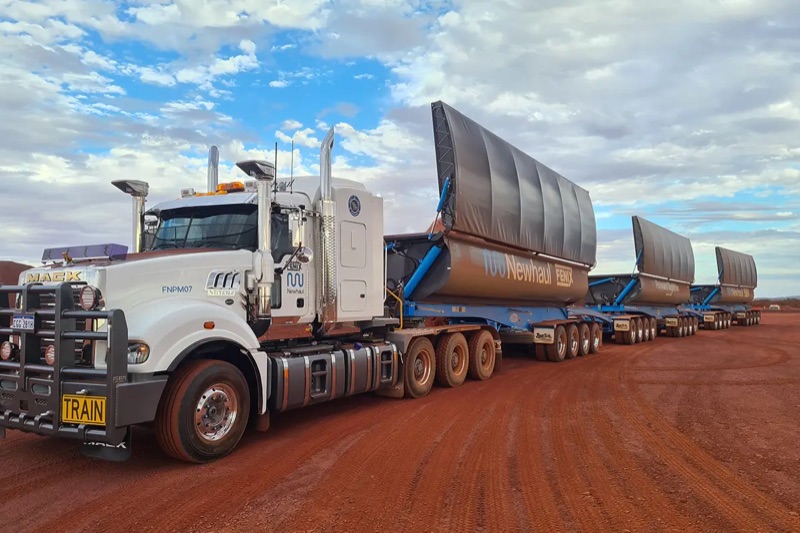 Bruce Rock Engineering side tipper trailer combination