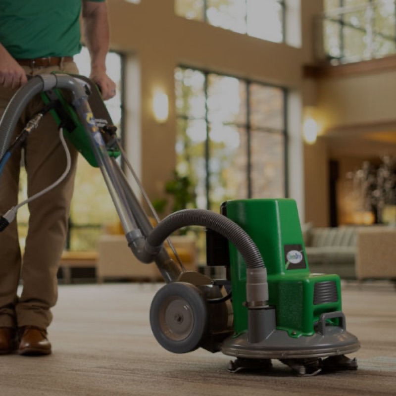 Commercial cleaning service in action