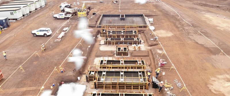 Civil construction works at the Kanyirri Substation, Pilbara Transmission Project