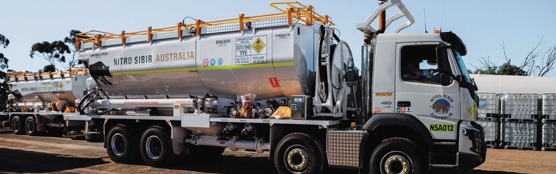 Nitro Sibir Australia mobile processing unit truck on a mine site