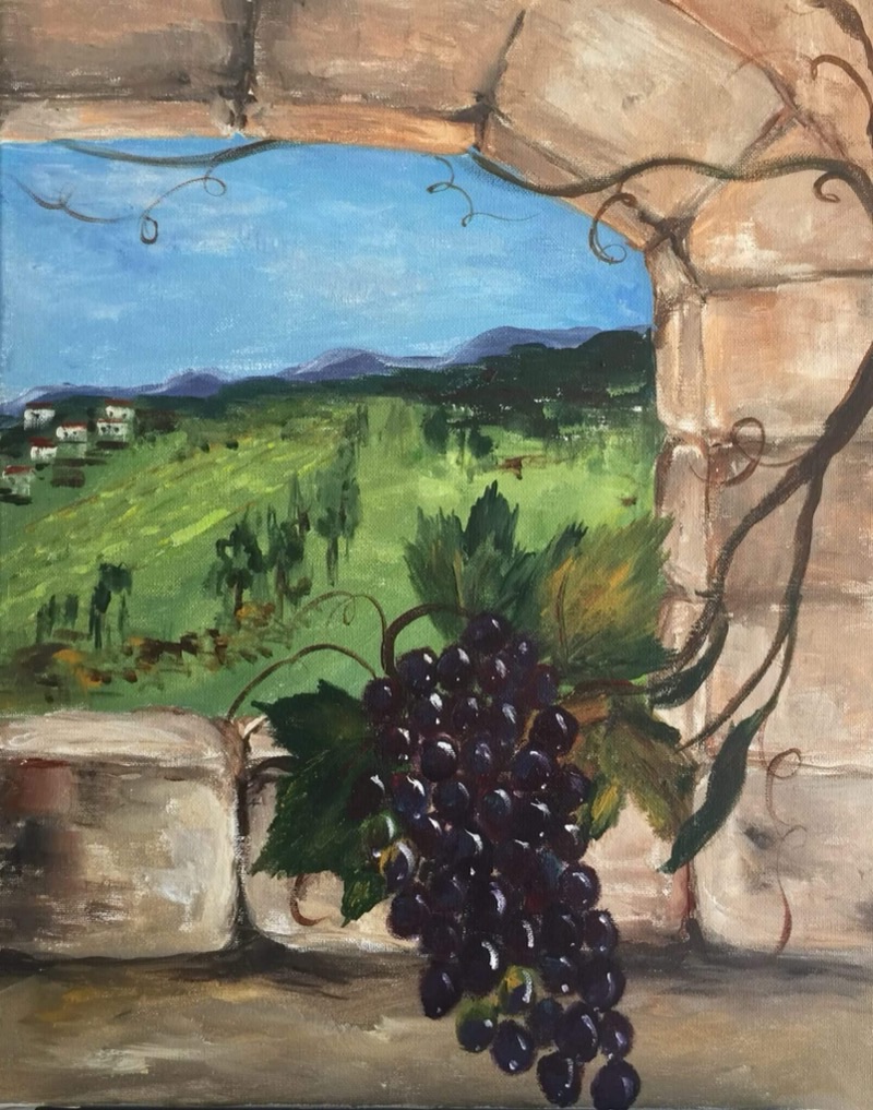 A Pinot Vine in Tuscany, a Paint Pinot session artwork
